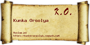 Kunka Orsolya névjegykártya